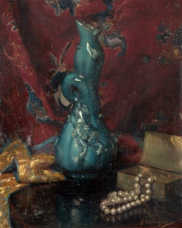 Georges Lavergne "Il vaso verde" 
olio su tela (cm 40x33)
Firmato in basso a des