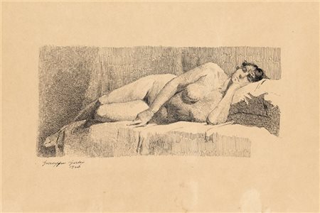 Giuseppe Galli "Nudo femminile" 1920
china su carta (cm 11x24)
Firmato e datato