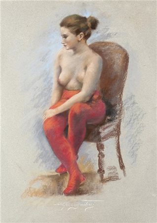 Alfeo Argentieri "La modella" 
pastelli colorati (cm 70x50)
Firmato in basso al