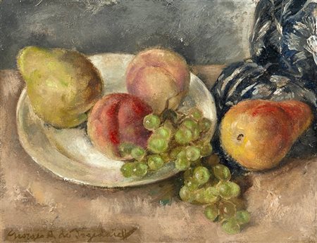 Georges De Pogedaieff Anatolevich "Natura morta" 
olio su compensato (cm 34x42)