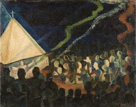 Enzo Benedetto "Preghiere al cielo (Natale '41)" 
olio su tela (cm 27,5x35)
Firm