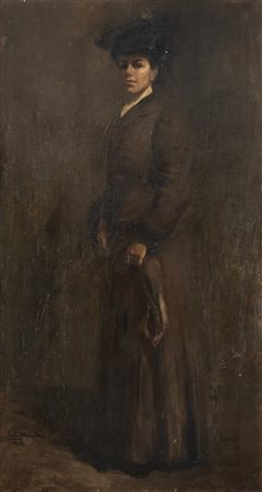 Gian Emilio Malerba "Ritratto femminile" 916
olio su tela (cm 200x110)
Firmato e