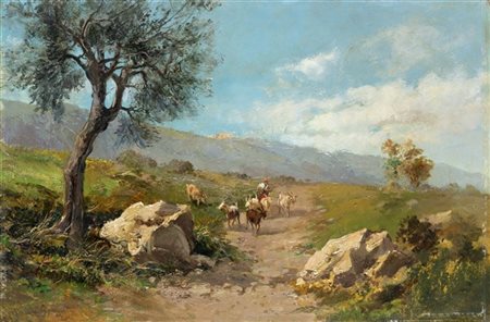 Ercole Gigante "Il ritorno" 1841
olio su tela (cm 26x39)
Firmato e datato in bas