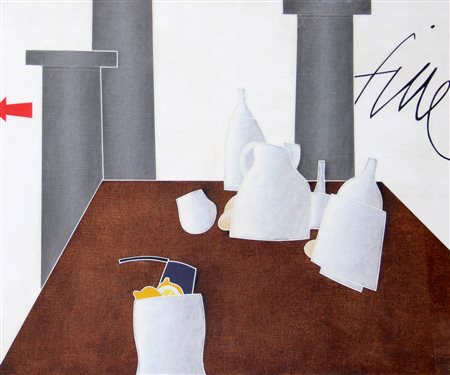 TADINI  Emilio, Natura morta con colonne