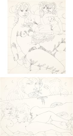 TONO ZANCANARO (1906-1985) - Lotto unico composto da 2 inchiostri su cartoncino