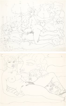 TONO ZANCANARO (1906-1985) - Lotto unico composto da 2 inchiostri su cartoncino