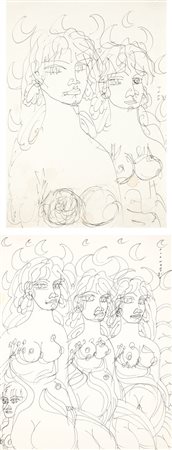 TONO ZANCANARO (1906-1985) - Lotto unico composto da 2 inchiostri su cartoncino