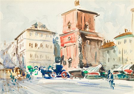 ALFREDO ZECCA (1917-1998) - Vecchia Milano. La Cappella Trivulzio, 1986