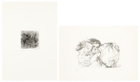 AUTORI VARI (MELONI, PINI) - Lotto unico di 2 acqueforti