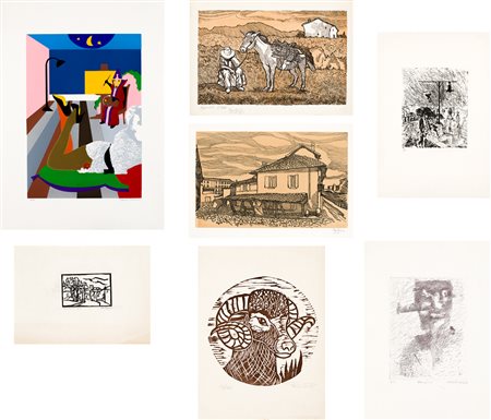 AUTORI VARI - Lotto unico di 8 opere grafiche: