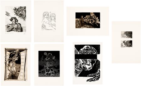 AUTORI VARI (CRIPPA, ZANCANARO, TOGO, PAZ) - Lotto unico composto da 7 opere grafiche
