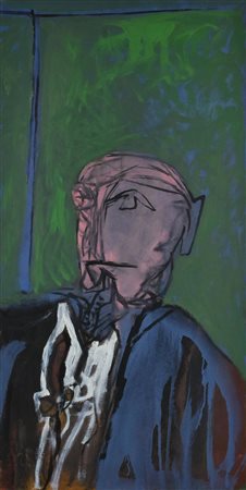 Giovanni Checchi PERSONAGGIO 3 olio su tela, cm 100x50,5 sul telaio: titolo e...