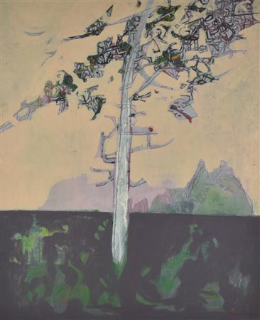 Giovanni Checchi ALBERO olio su tela, cm 110x88 firma sul retro: titolo