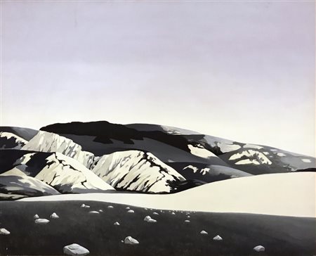 Gino Guida L'AUTOSTRADA DI PIETRE olio e acrilico su tela, cm 130x162 firma e...