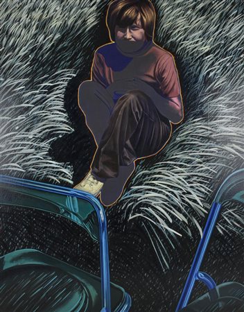 Claudio Mariani RITRATTO IN ROSA, DAL CICLO L?ENIGMA QUOTIDIANO acrilico su...