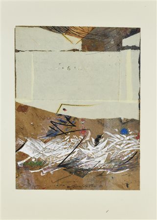 Giancarlo Pozzi SENZA TITOLO collage e tecnica mista su carta, cm 50x35 firma...