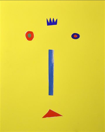 Nicola De Maria TESTA SOLENNE ESTREMO ORIENTE collage su carta, cm 65x50 sul...