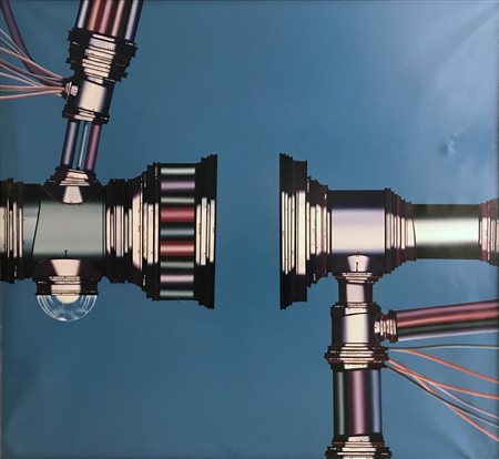 Franco Dellerba COMPOSIZIONE acrilico su tela, cm 120x130 sul retro: firma,...