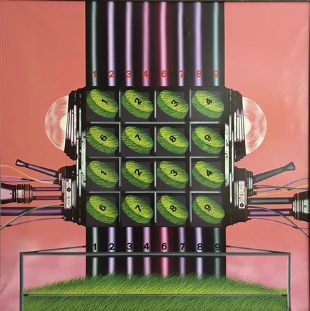 Franco Dellerba SENZA TITOLO acrilico su tela, cm 130x130 sul retro: firma e...