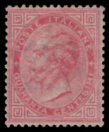 REGNO D'ITALIA 1863/1865
40c. rosa carminio, tiratura di Londra

MH..........(S