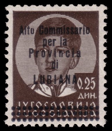LUBIANA
Occupazione italiana 1941
25p. bruno nerastro soprastampato "Alto Commi