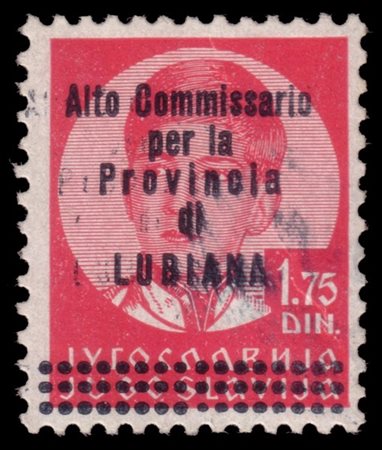 LUBIANA
Occupazione italiana 1941
1,75d. carminio soprastampato "Alto Commissar