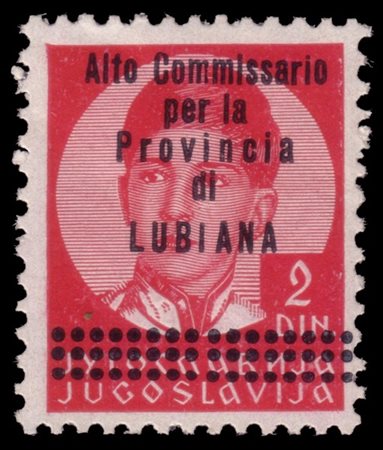 LUBIANA
Occupazione italiana 1941
2d. lilla rosa soprastampato "Alto Commissari