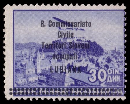 LUBIANA
Occupazione italiana 1941
Posta aerea. 30d. oltremare soprastampato "R.