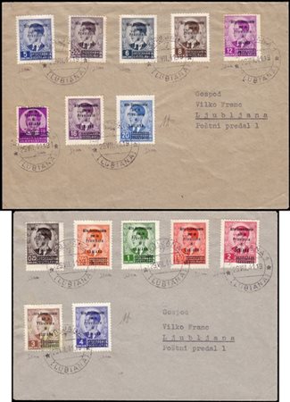 LUBIANA
Occupazione italiana 1941 (29 giu,)
Due lettere da Lubiana per città, a