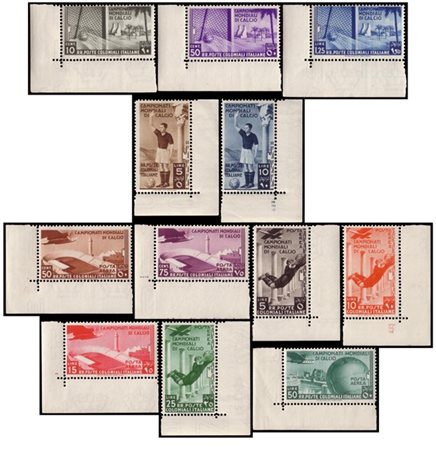 EMISSIONI GENERALI 1934
"Campionati mondiali di Calcio". Serie completa di 12 v