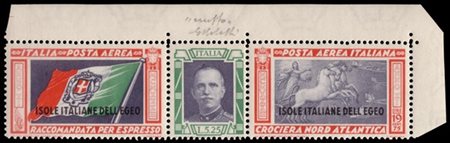 EGEO 1933
Varietà posta aerea "Crociera del Decennale". Trittico 5,25+19,75 lir