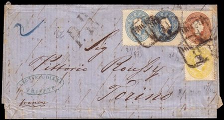 AUSTRIA 1862 (11 set.)
Lettera con testo da Trieste per Torino, affrancata per