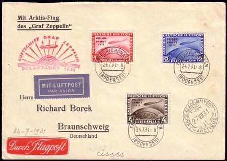 GERMANY
Zeppelin 1931
Cover from Friedrichshafen to Braunschweig franked with c