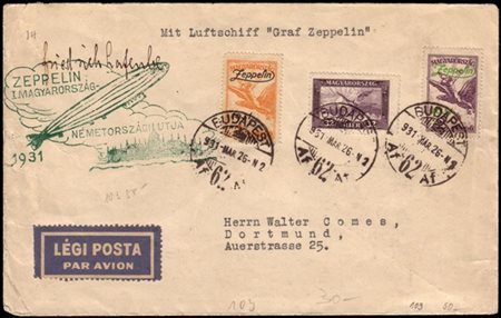 HUNGARY
Zeppelin 1931
Cover from Budapest to Dortmund (Germany) franked with co
