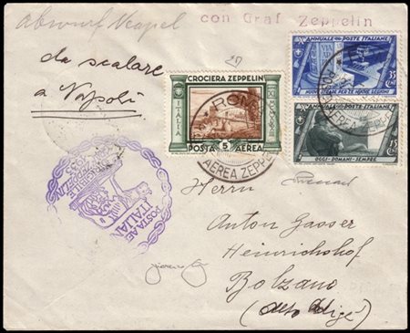 ITALY
Zeppelin 1933 (may 29)
Italienfahrt. Cover from Rome, via Naples, to Bolz