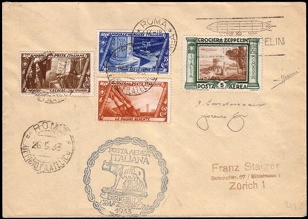ITALY
Zeppelin 1933 (may 29)
Italienfahrt. Cover from Rome, via Friedrichshafen