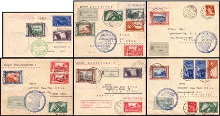 ITALY
Zeppelin 1933
Five covers and one postcard franked with complete set of 6