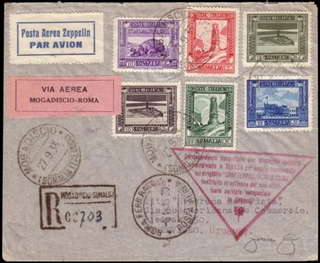 SOMALIA
Zeppelin 1933 (sep. 27)
9. Südamerikafahrt. Cover from Mogadiscio, via