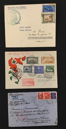 AIRMAIL: ZEPPELIN 1933/1939
Italy and area, lot of 8 covers and postcards from