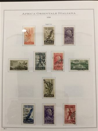 A.O.I., ETIOPIA 
Le due collezioni pressoché complete montate su fogli d'album