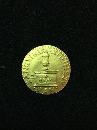 Riproduzione in oro di moneta di Mantova.