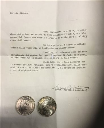 ITALIA 
2 monete d'argento emesse per il primo centenario dell'Unita d'Italia.