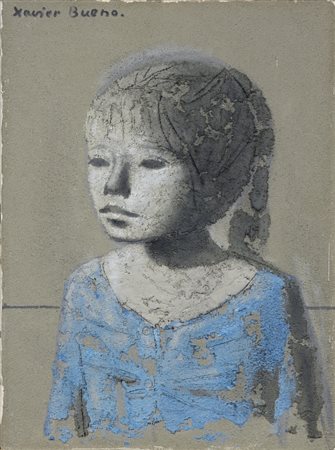Xavier Bueno Vera de Bidesoa 1915 - Fiesole (Fi) 1979 Bambina Olio e tecnica...