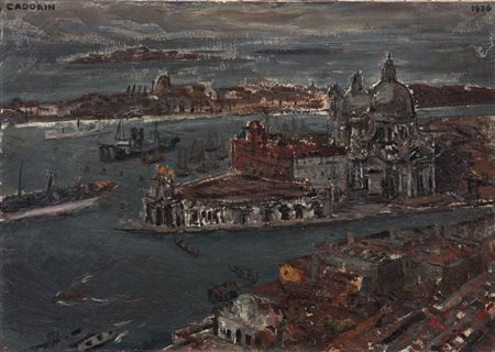 Guido Cadorin Venezia 1892 - 1975 Dal Campanile di San Marco, 1936 Olio su...