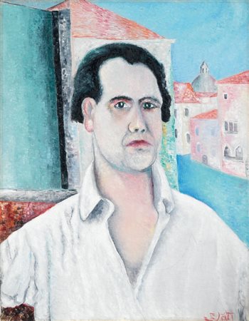 Giuseppe Cesetti Tuscania (Vt) 1902 - 1991 Autoritratto, (1951) Olio su tela,...
