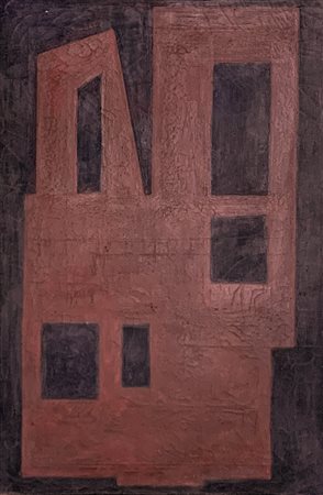 QUIRINO RUGGERI, Composizione rosso su nero, c. 1950