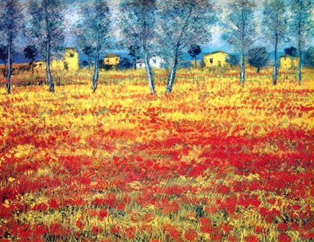 MICHELE CASCELLA, Campo di papaveri