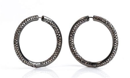 orecchini oro brunito e diamanti brown