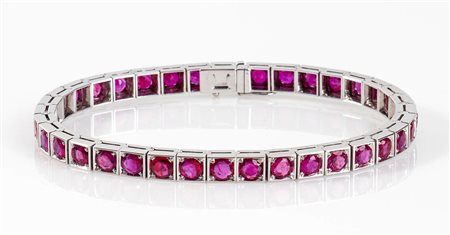 Bracciale tennis con rubini