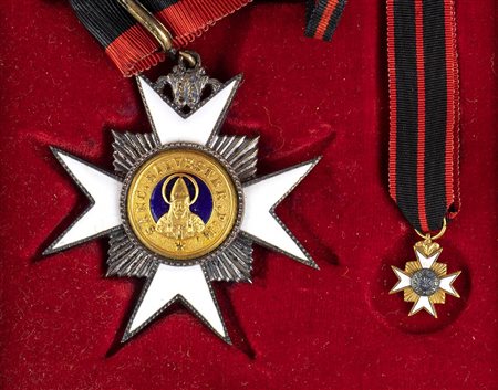 Stato Città del Vaticano,prima metà XX sec. Ordine di San Silvestro, Insegna di commendatore in scatola.